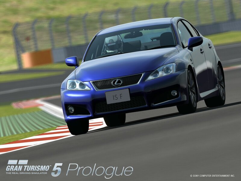 Blue Lexus Is-f on Track