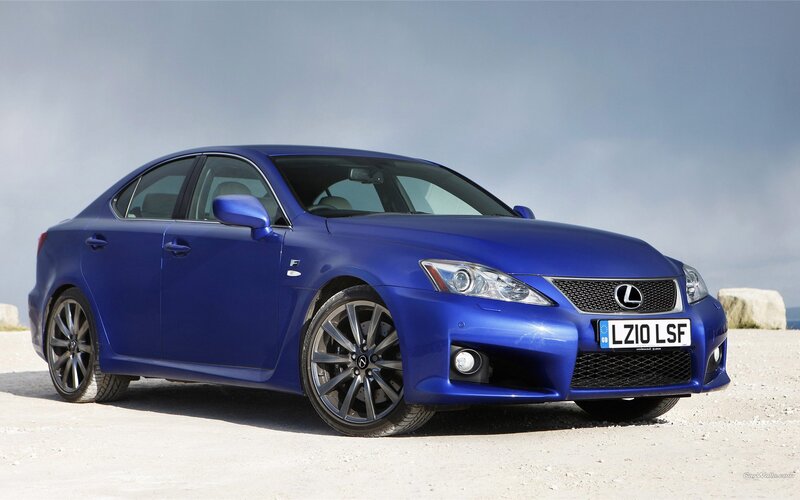 blue lexus is f sedan