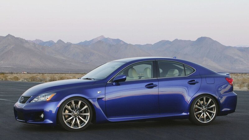 blue lexus is f sedan