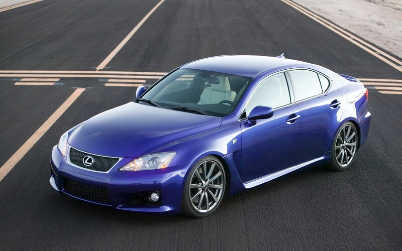 blue lexus is f sedan