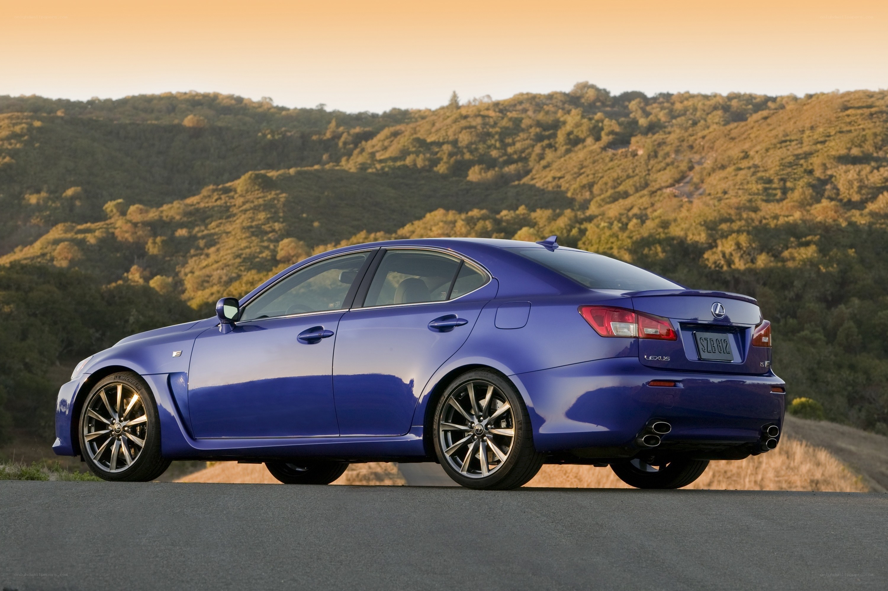 blue lexus is f sedan
