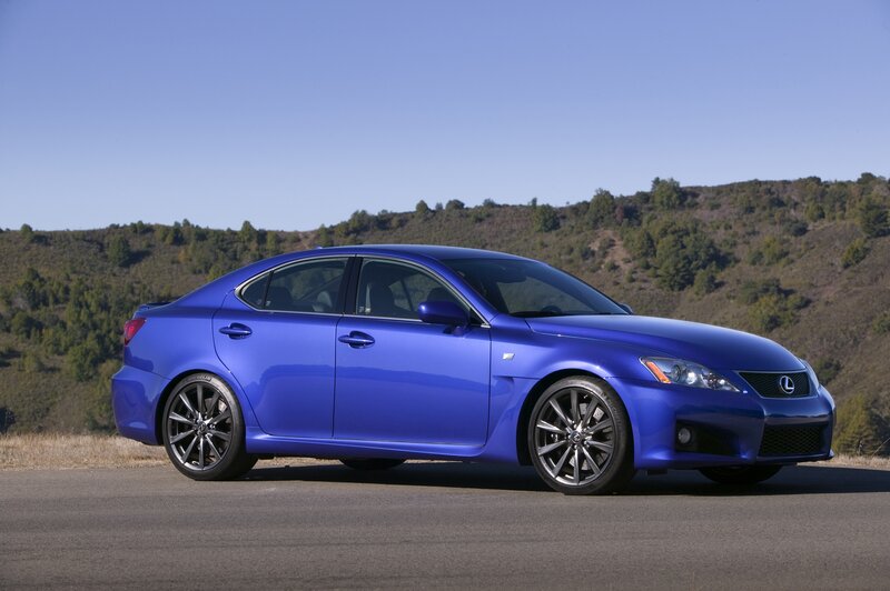blue lexus is f sedan
