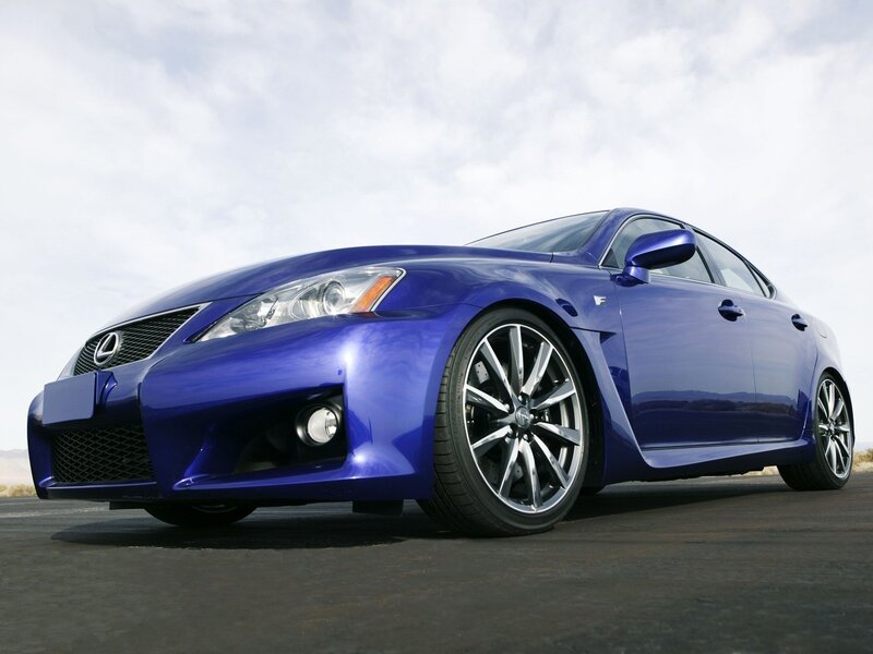 Blue Lexus IS-F sports sedan