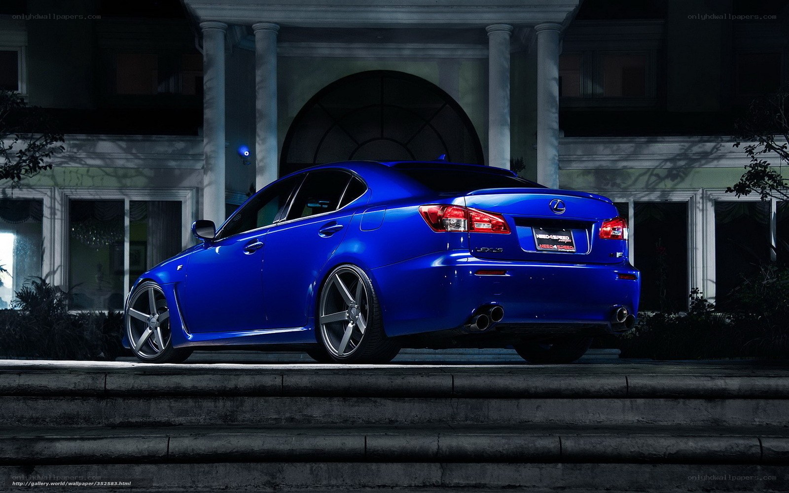 blue lexus is350 at night