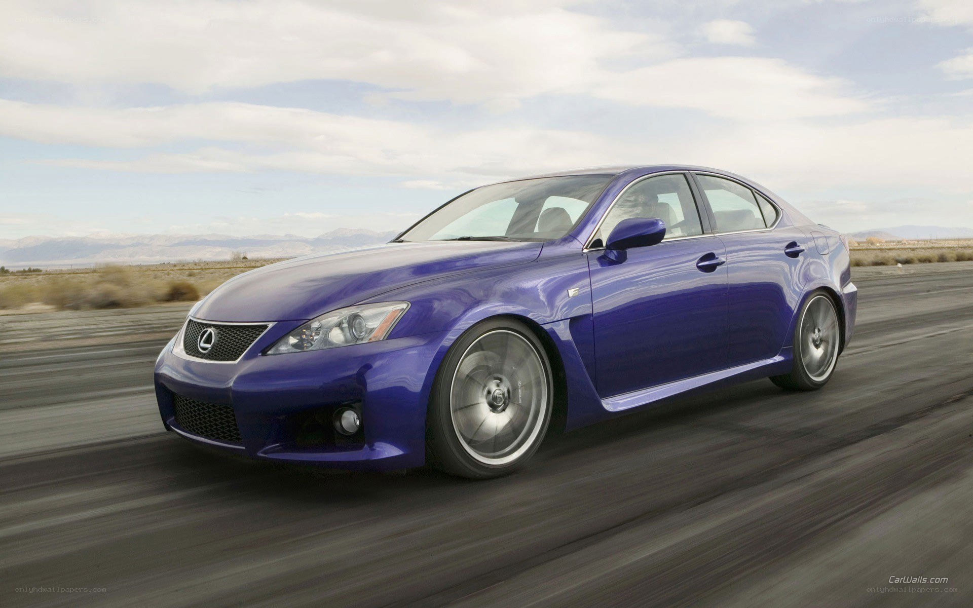 blue lexus isf in motion