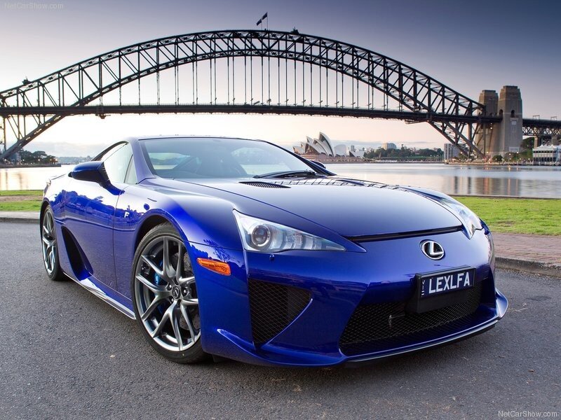 Blue Lexus LFA sports car