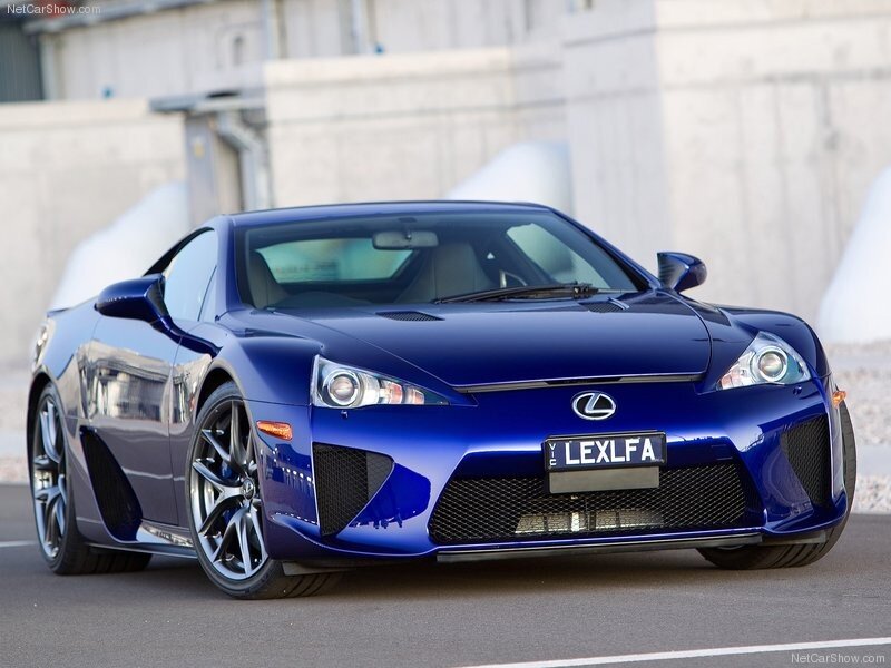 Blue Lexus LFA sports car