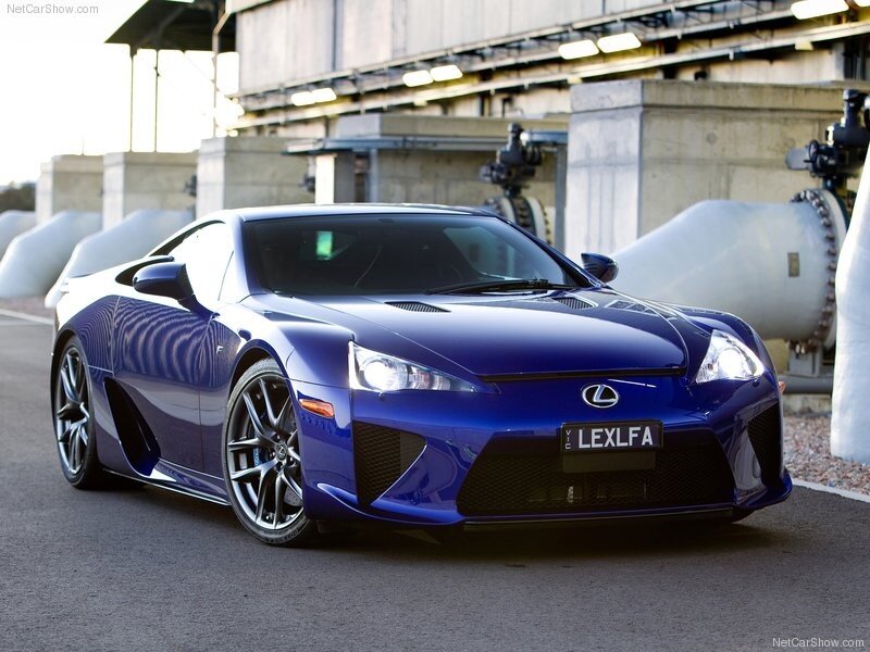Blue Lexus LFA sports car