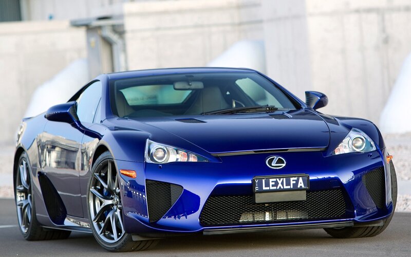 Blue Lexus LFA sports car