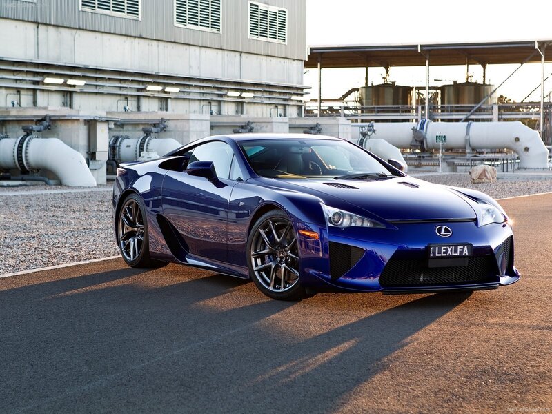 Blue Lexus LFA sports car