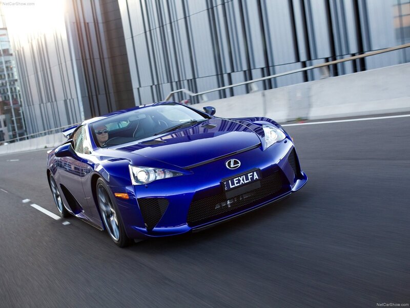 Blue Lexus LFA sports car