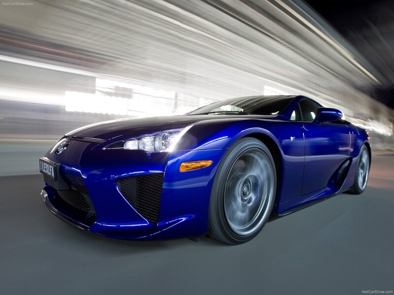 Blue Lexus LFA sports car