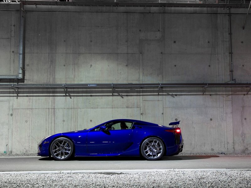 Blue Lexus LFA sports car