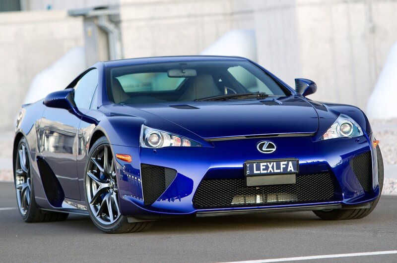 Blue Lexus LFA sports car