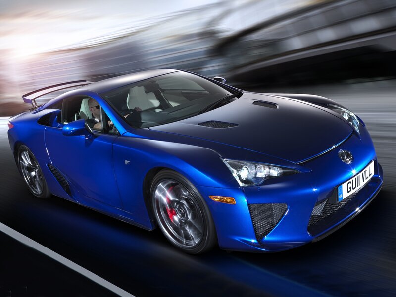 Blue Lexus LFA sports car