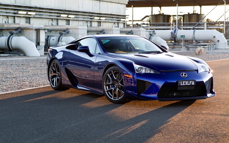 Blue Lexus LFA sports car