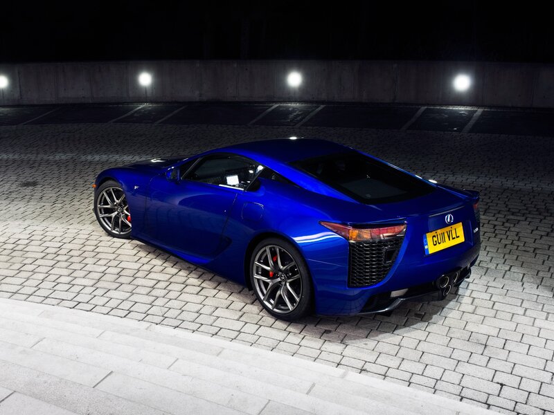 Blue Lexus LFA sports car