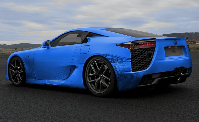 Blue Lexus LFA sports car