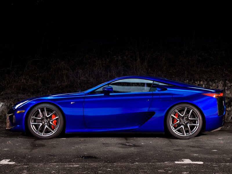 Blue Lexus LFA sports car