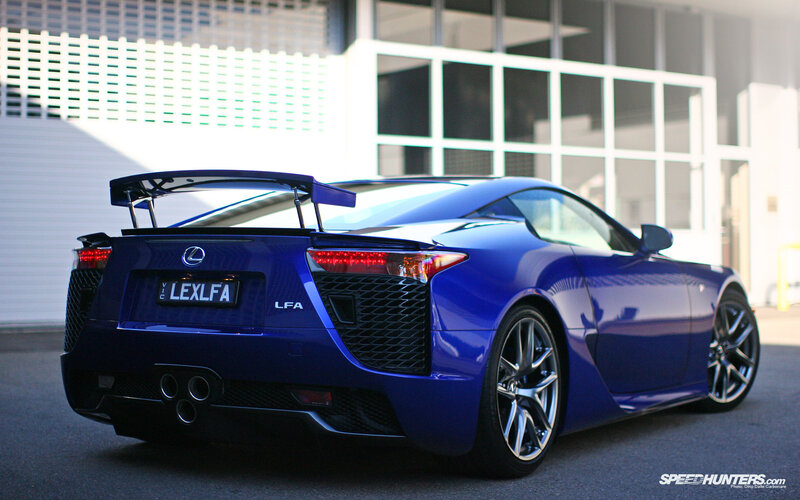 Blue Lexus LFA sports car