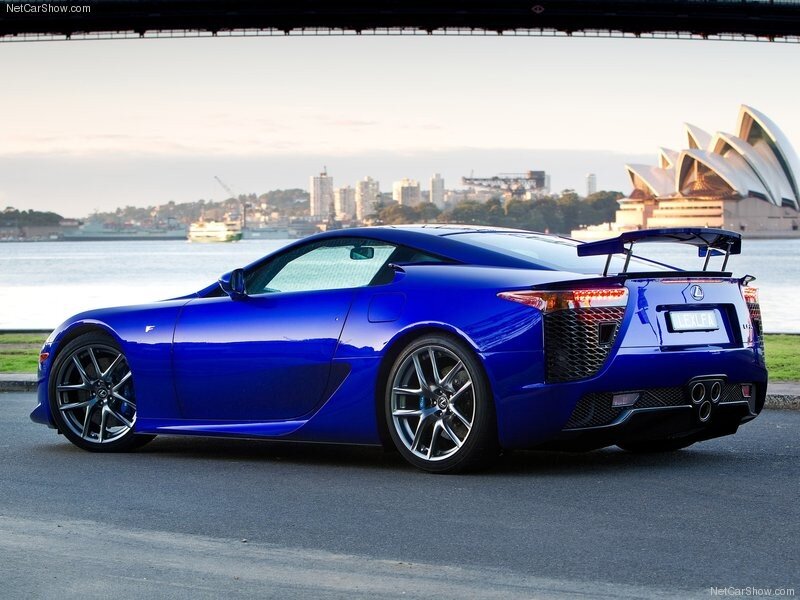 Blue Lexus LFA sports car
