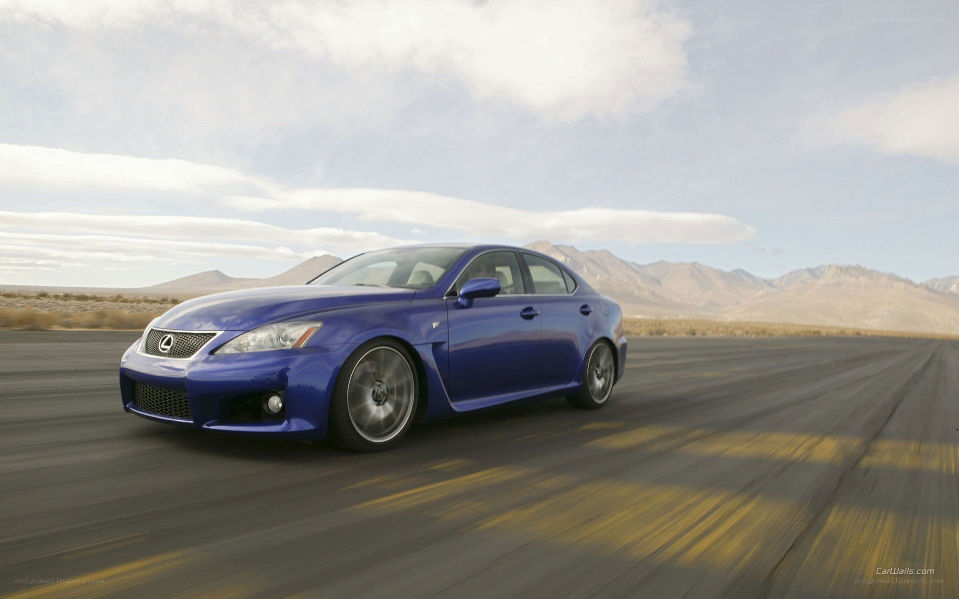 blue lexus on desert road