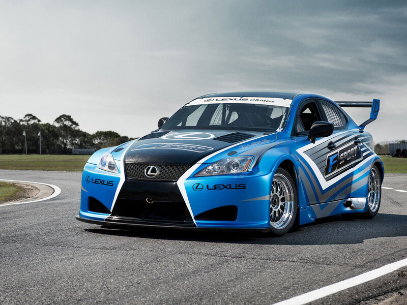 Blue Lexus Race Car — Dynamic, Afternoon