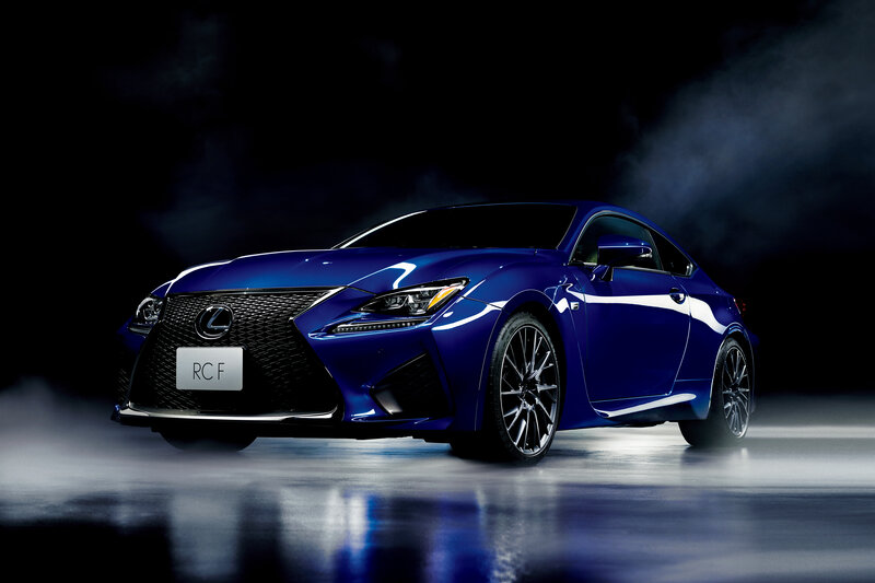 Blue Lexus RC F sports car