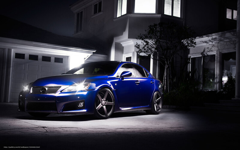 Blue Lexus Sedan — Dramatic, Night