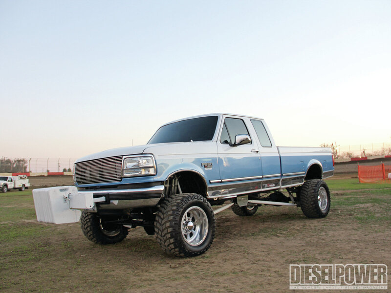 Blue Lifted Pickup Truck — Dramatic
