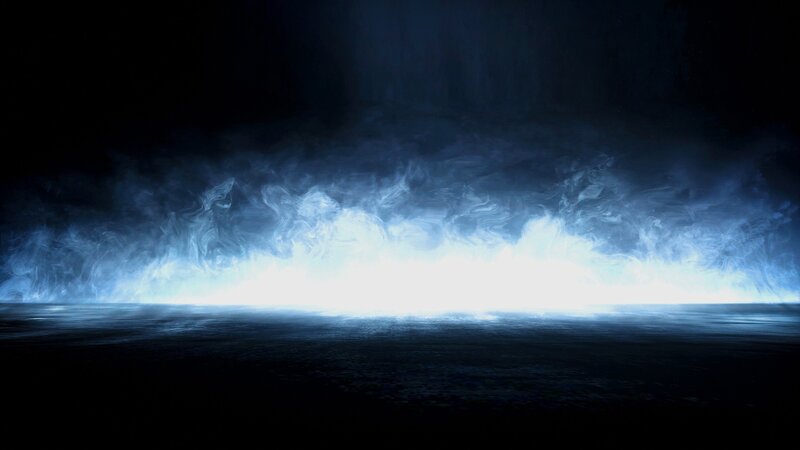 blue light and smoke at night