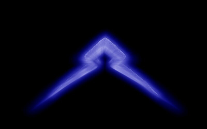 Blue Light Arrow Shape — Dramatic