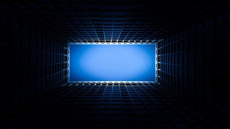 blue light at the end of tunnel