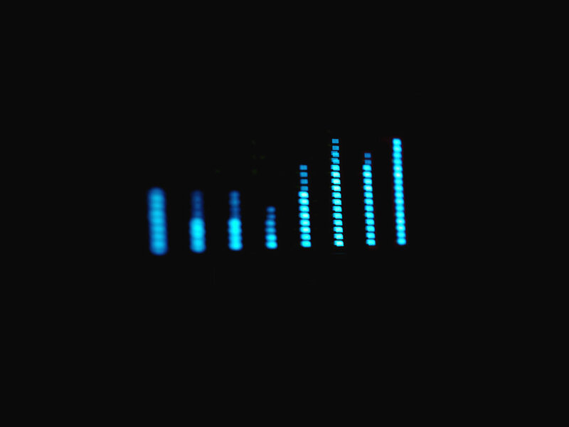 blue light bars on black