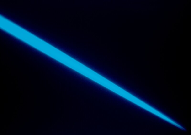 blue light beam diagonal