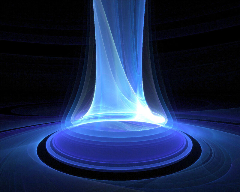 Blue Light Beam — Dramatic, Digital Art