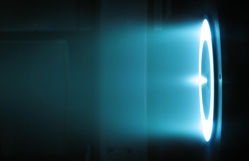 Blue Light Beam from Device