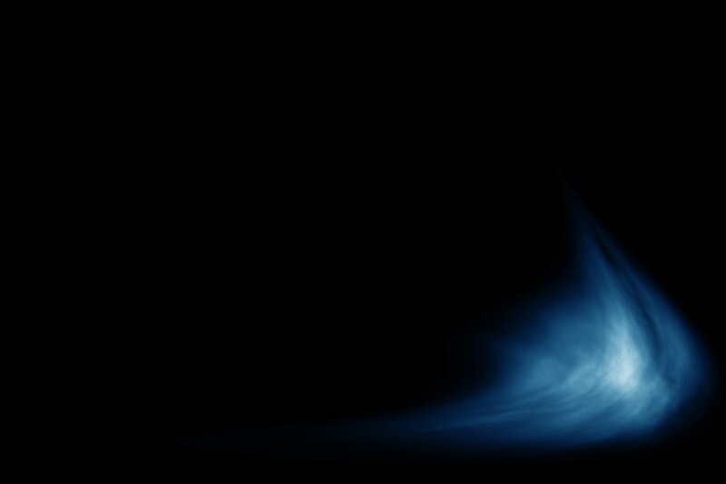 blue light beam in darkness
