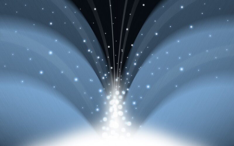 blue light beam with sparkles