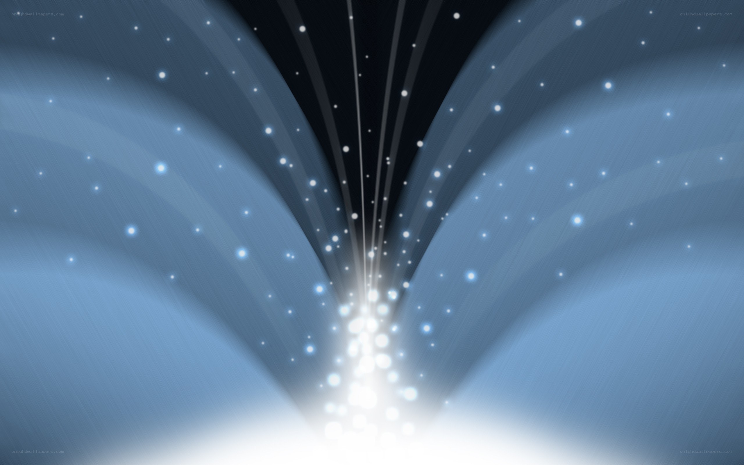 blue light beam with sparkles