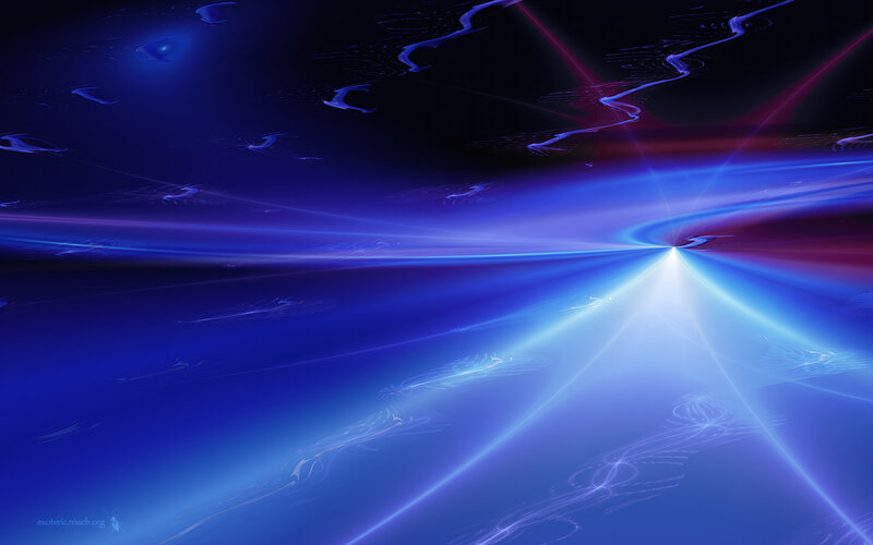 Blue Light Beams — Dramatic, Digital Art