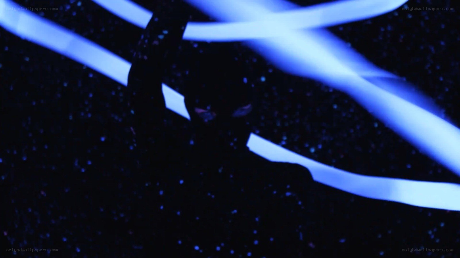 blue light beams in dark space
