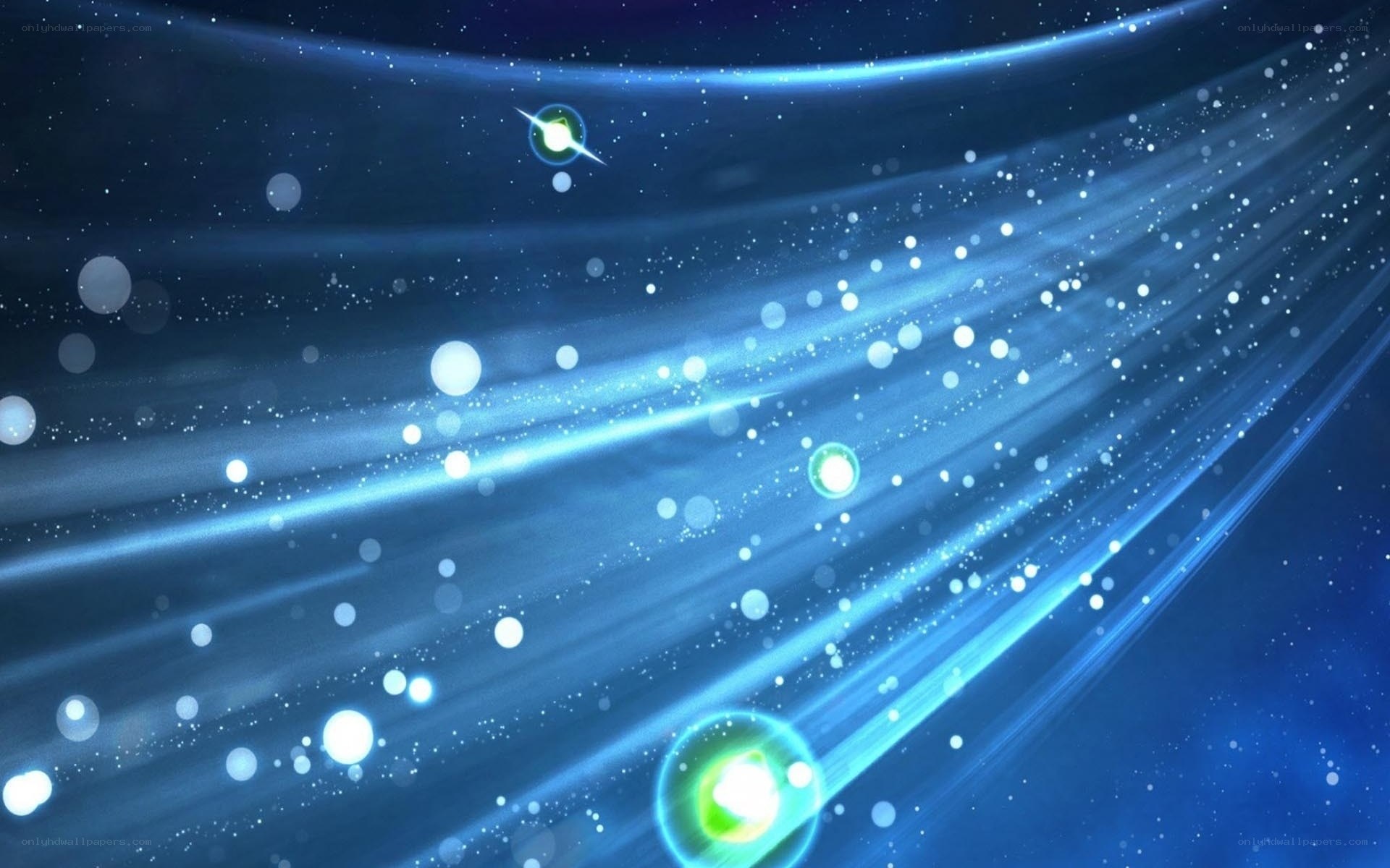 Blue light beams in space
