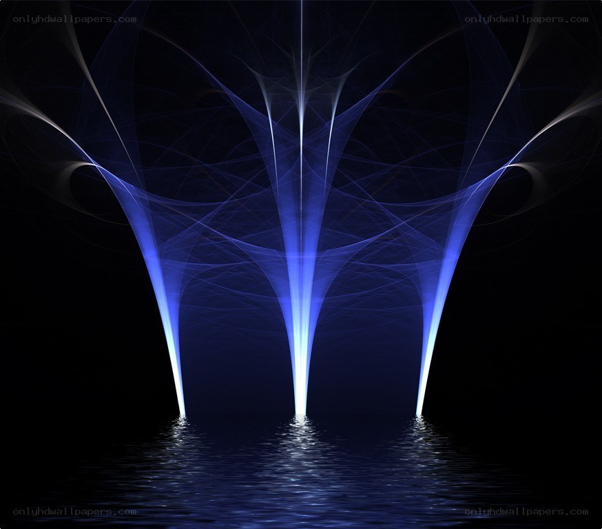 blue light beams on water
