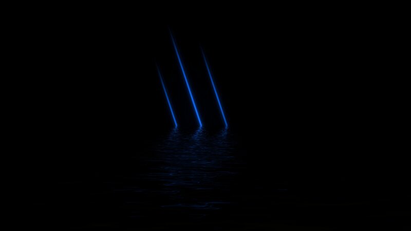 blue light beams on water