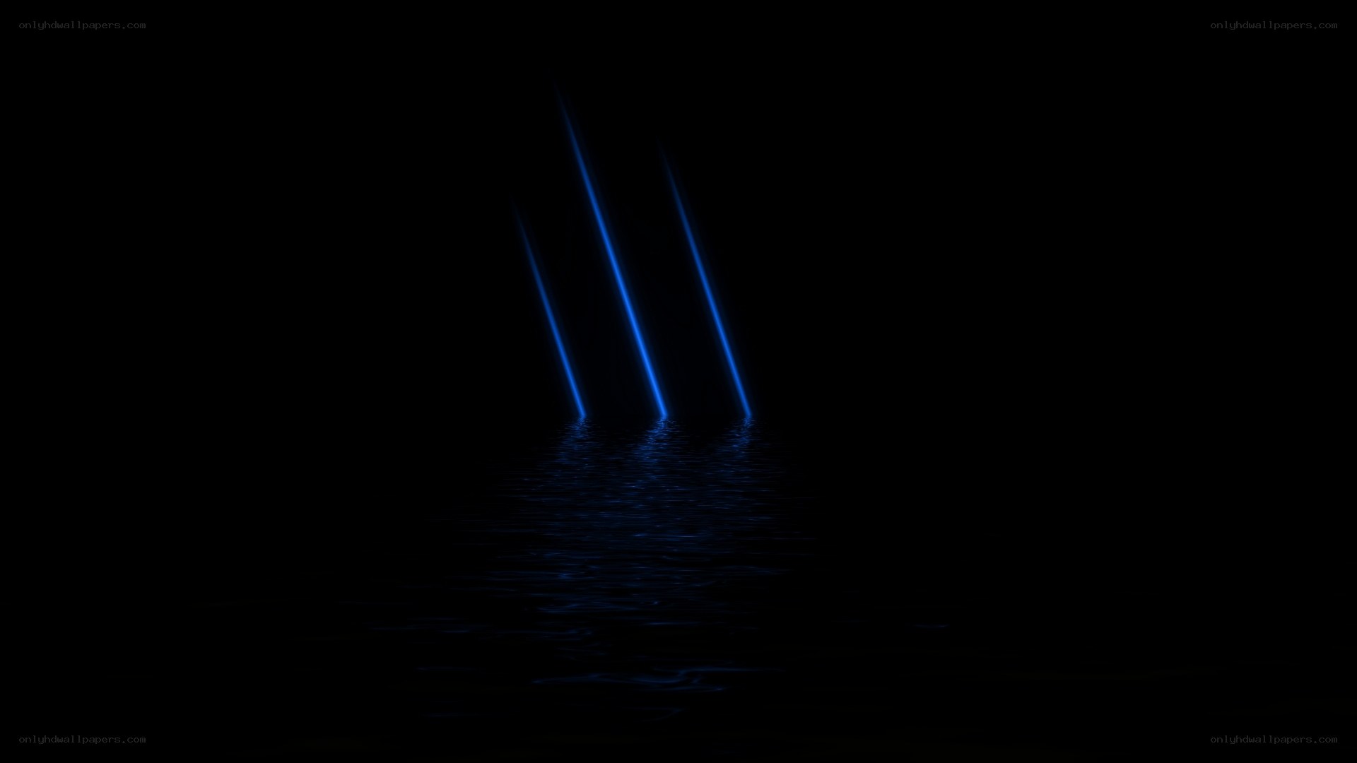 blue light beams on water