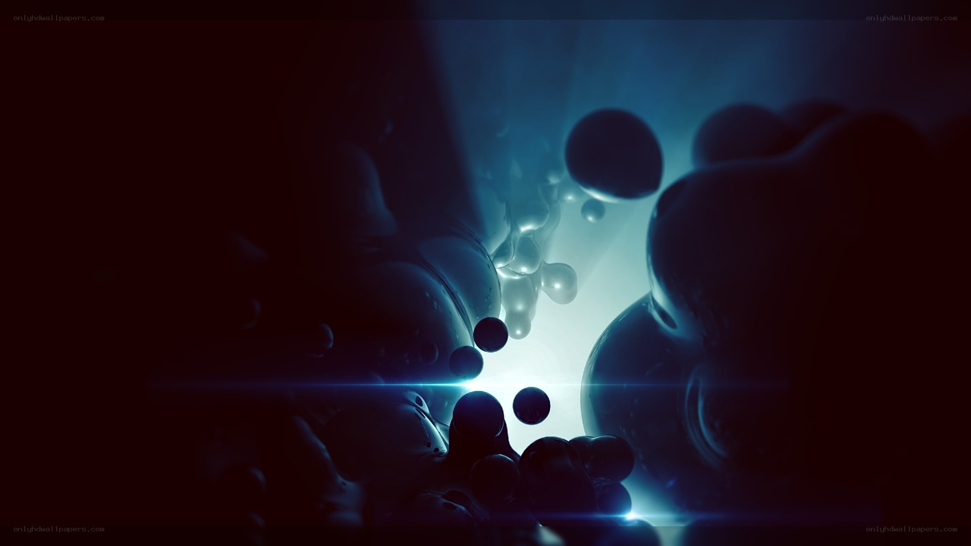 blue light bubbles abstract