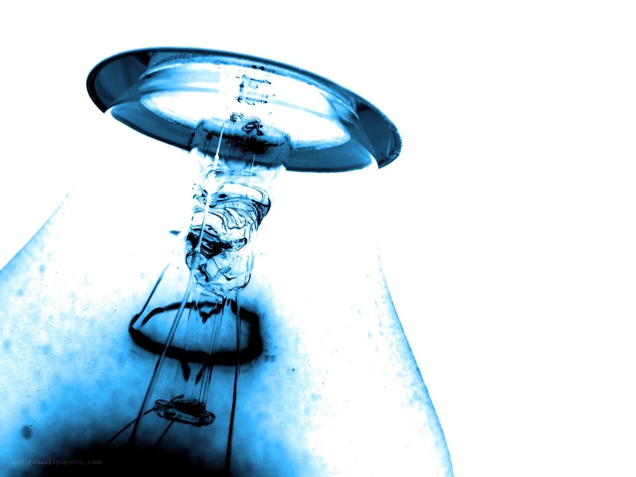 blue light bulb close-up