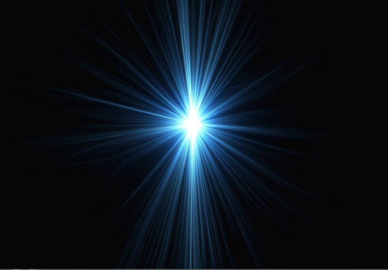 Blue Light Burst — Abstract, Black