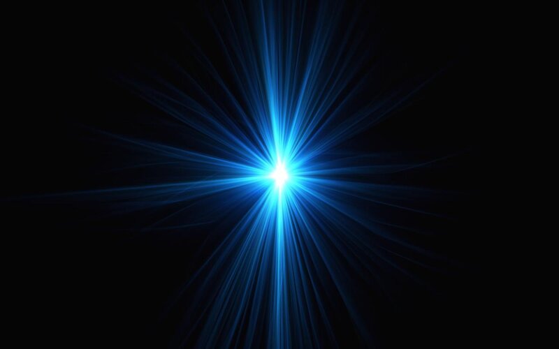 Blue Light Burst — Dramatic, Abstract, Light Rays, Black